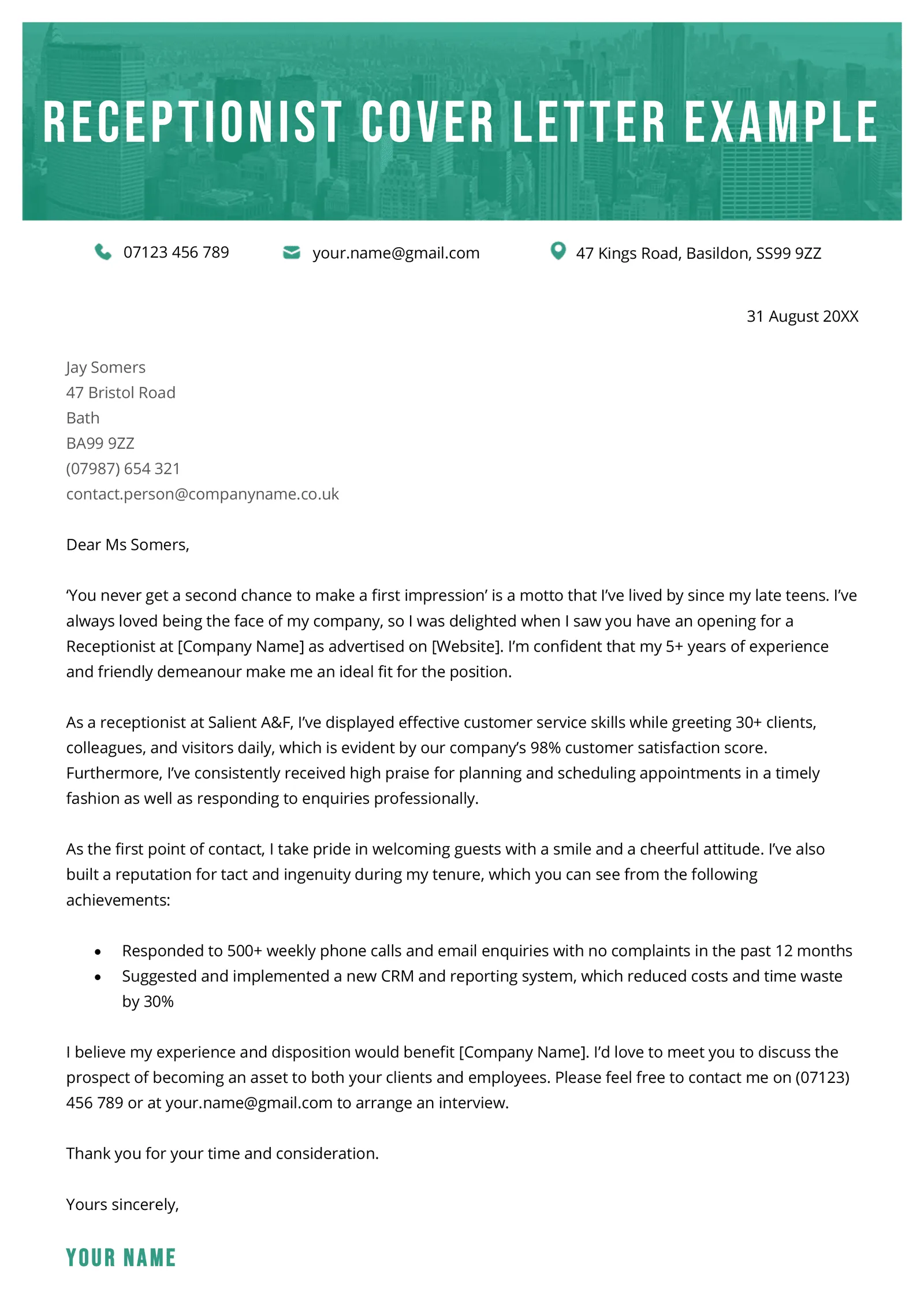 38713 receptionist computer skills