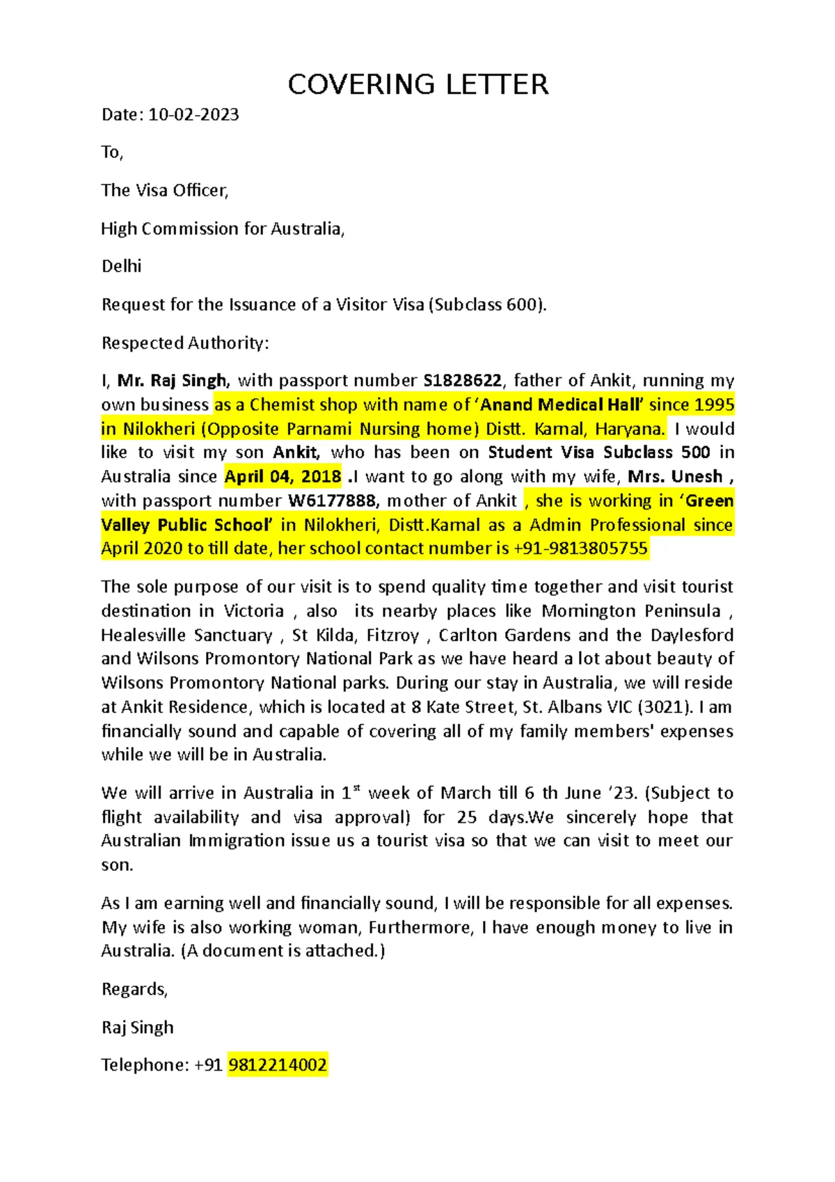 38735 purpose of visit