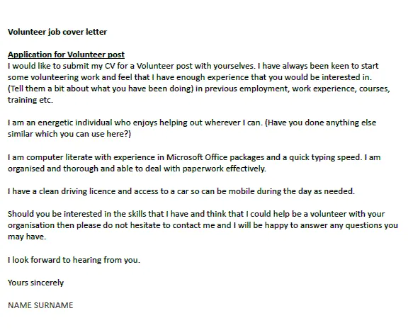 38753 volunteer cover letter examples