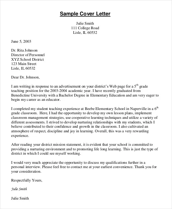 38759 elementary teaching cover letter skills