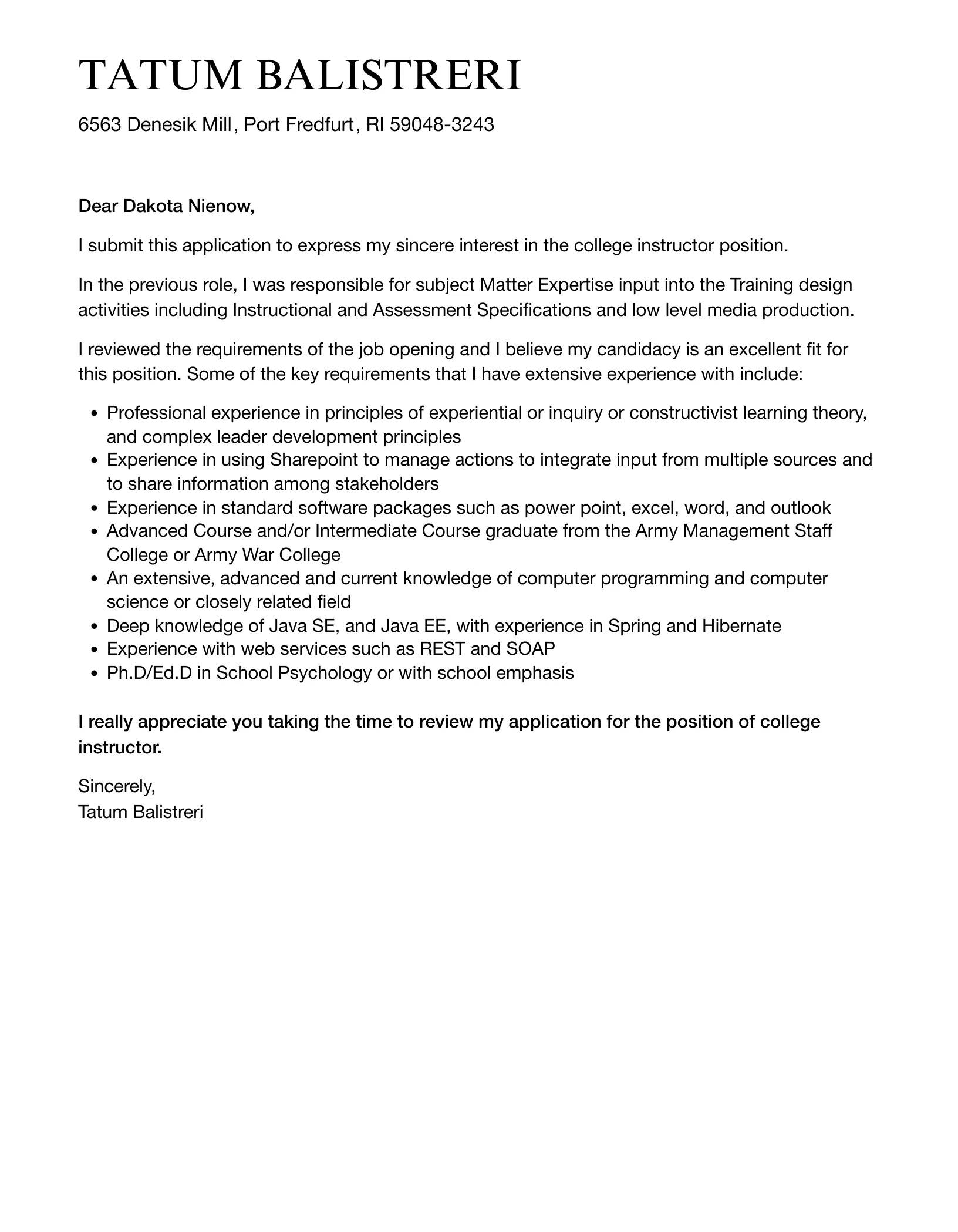 38786 instructor responsibilities