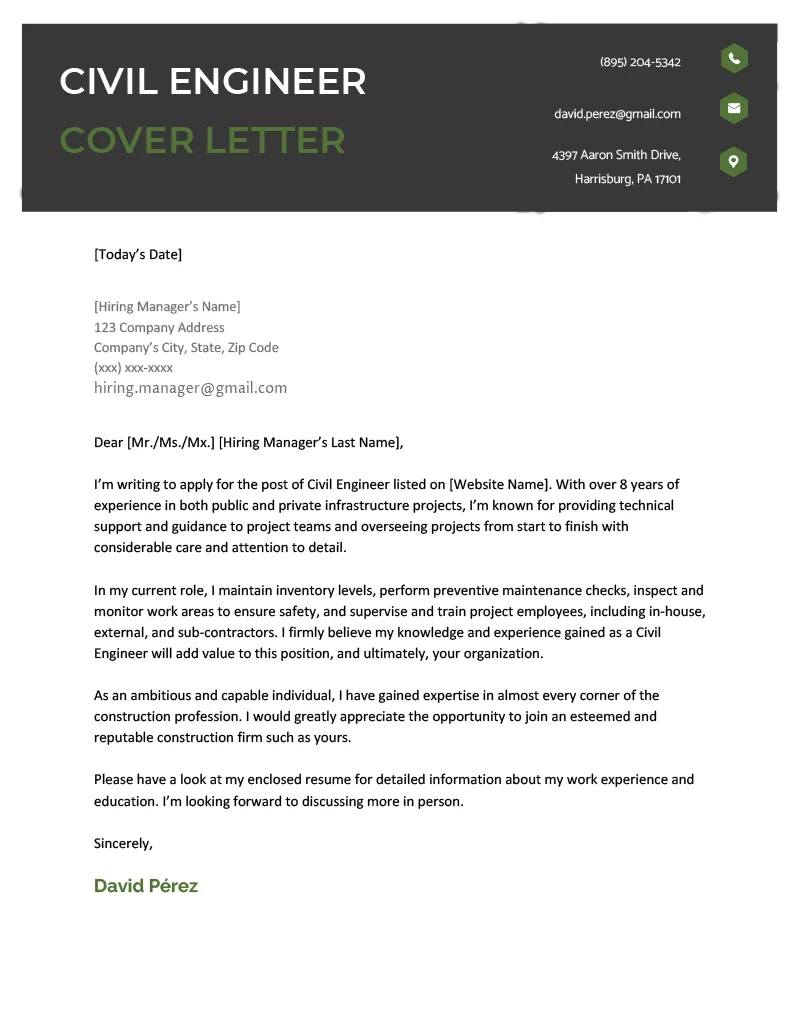 38801 engineer cover letter skills