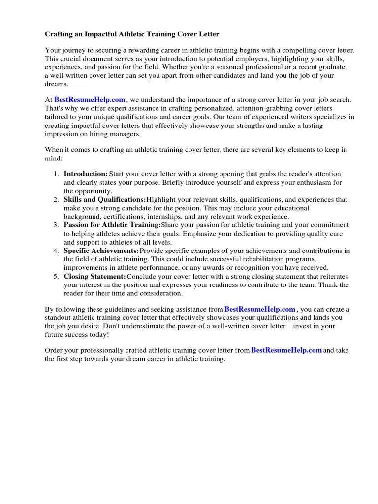 38810 athletic training cover letter writing