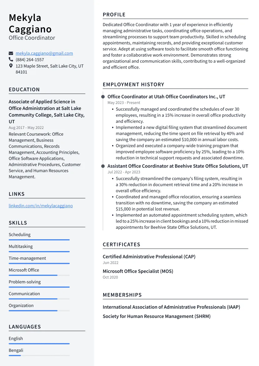 38818 office coordinator cover letter header