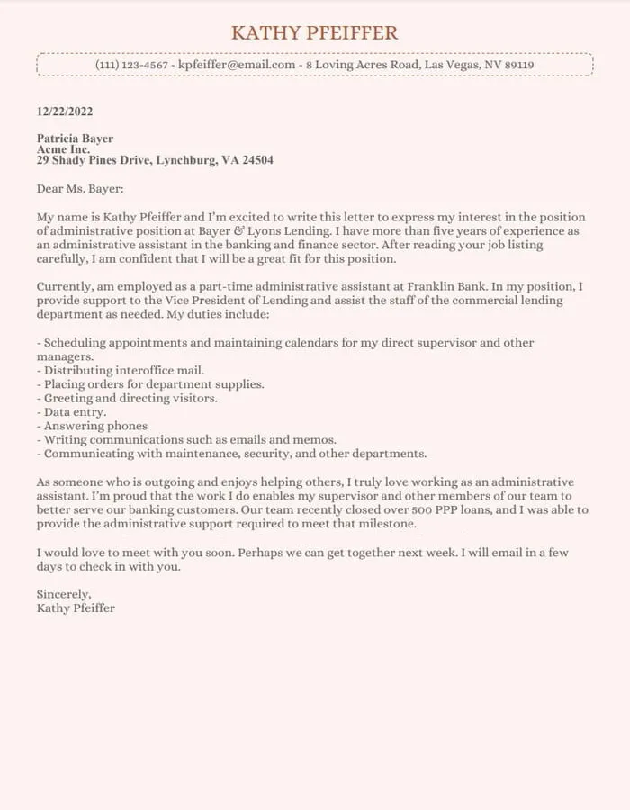 38834 formatting cover letter