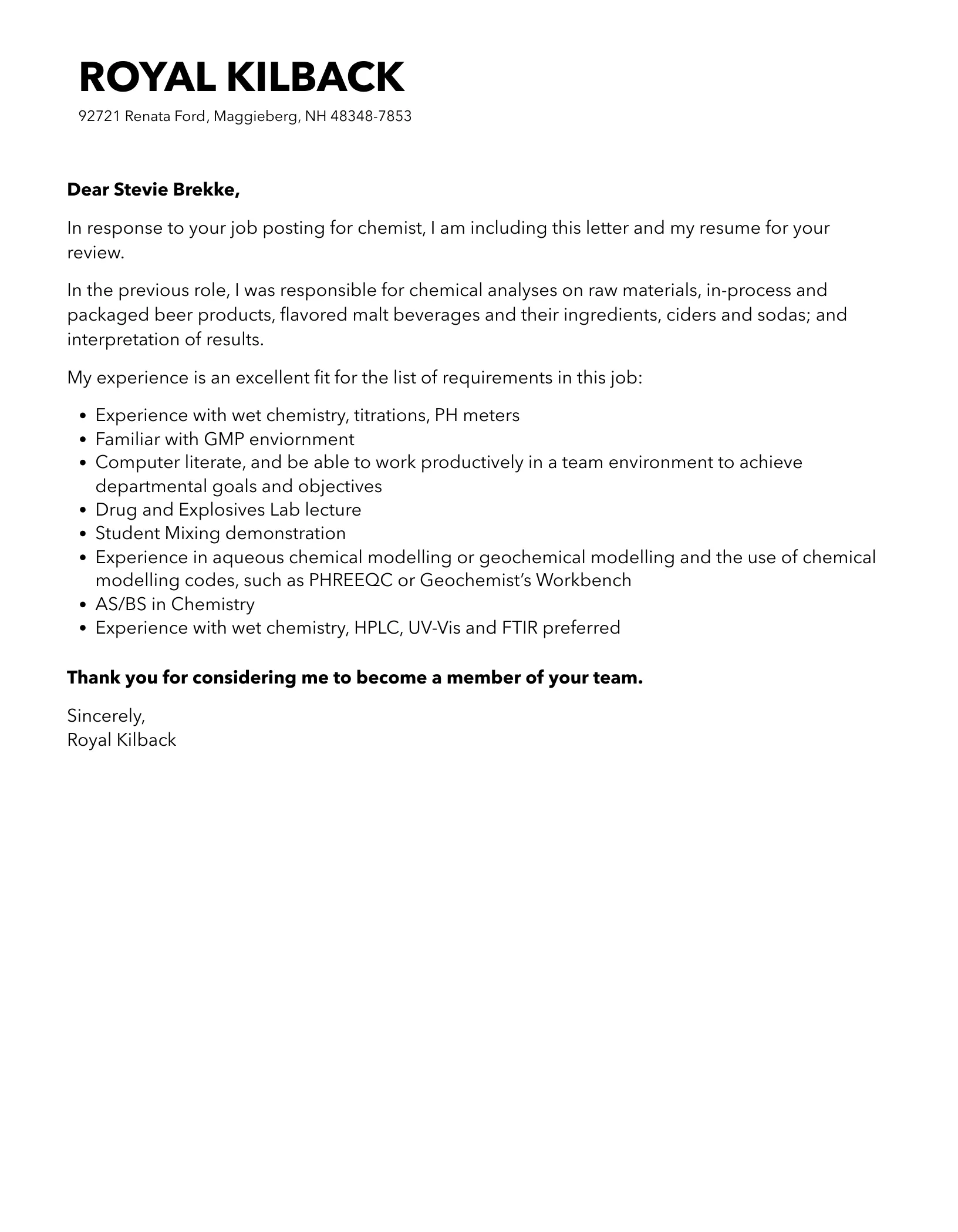 38842 chemist cover letter sample 6