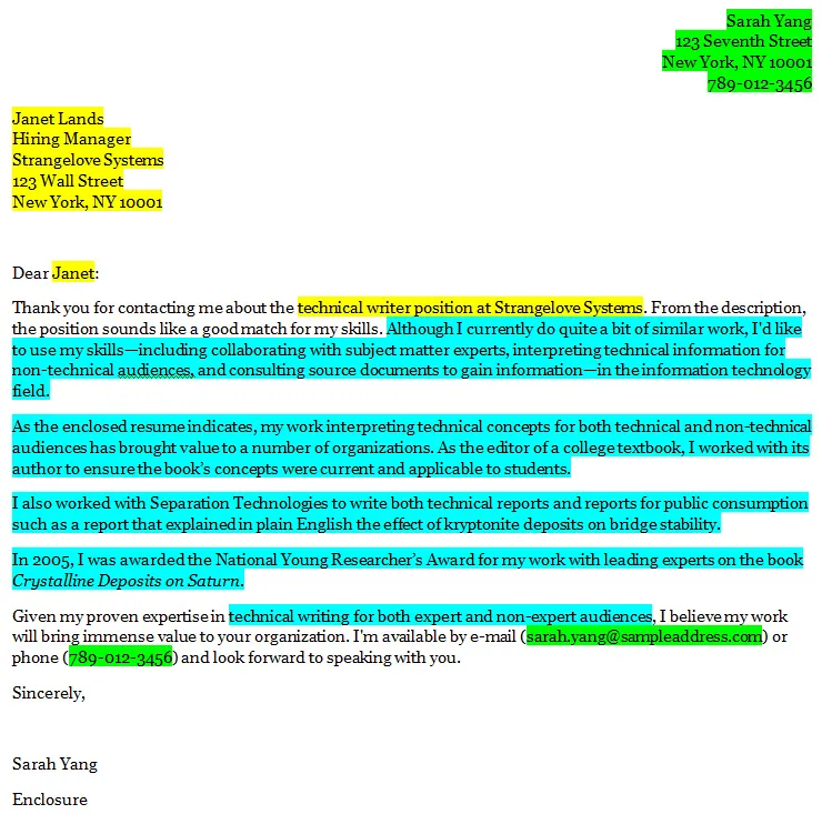 38862 purpose of cover letter