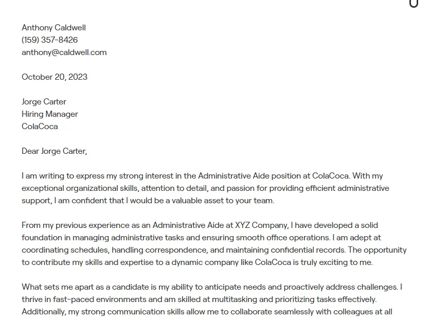 38889 administration assistant cover letter mistakes