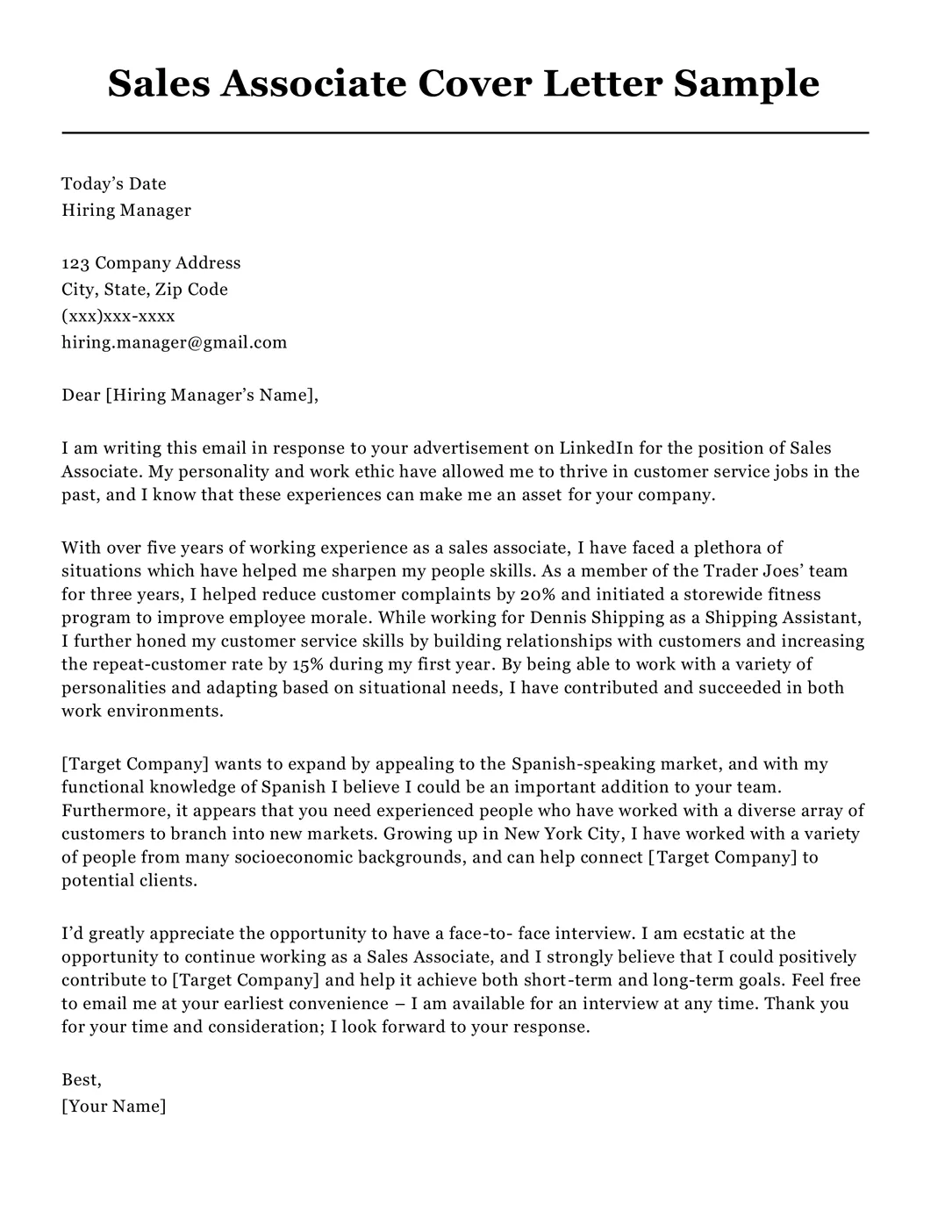 38910 tailoring cover letter