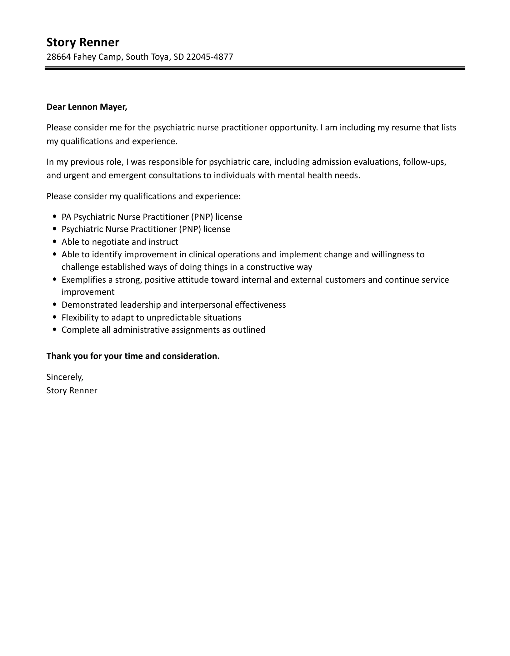 38917 nurse practitioner cover letter skills