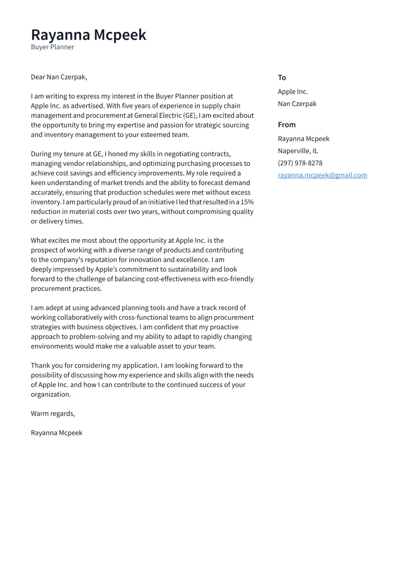 38946 buyer cover letter components