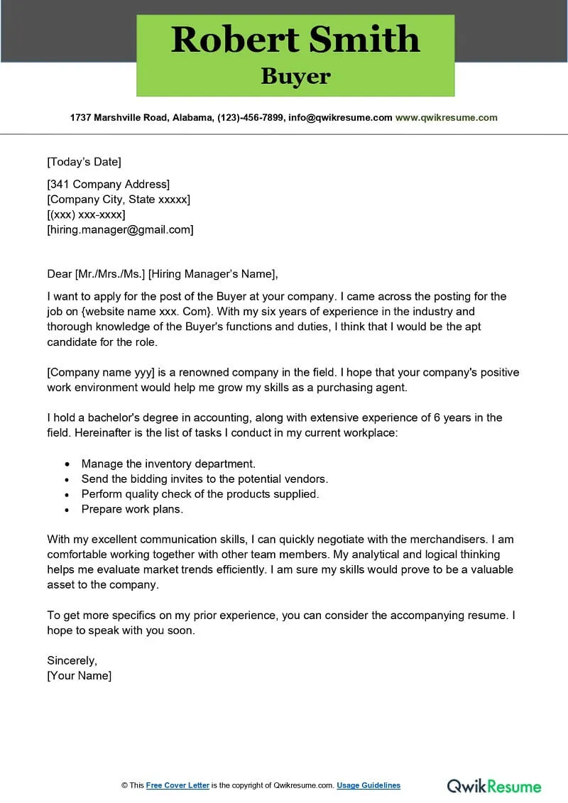 38946 buyer cover letter example