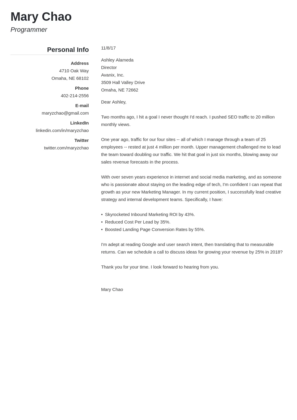 43786 cover letter body paragraph