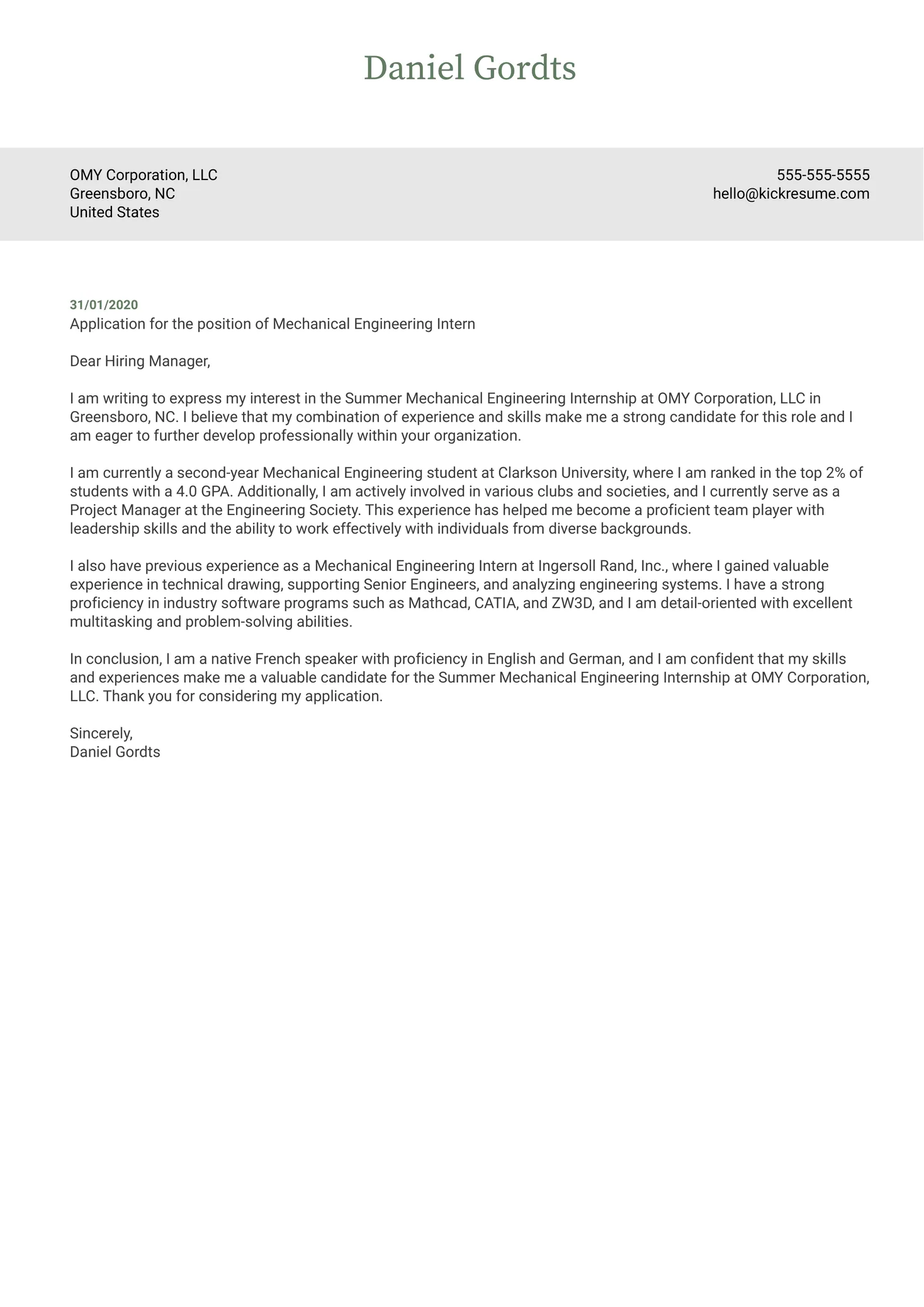 43793 cover letter structure