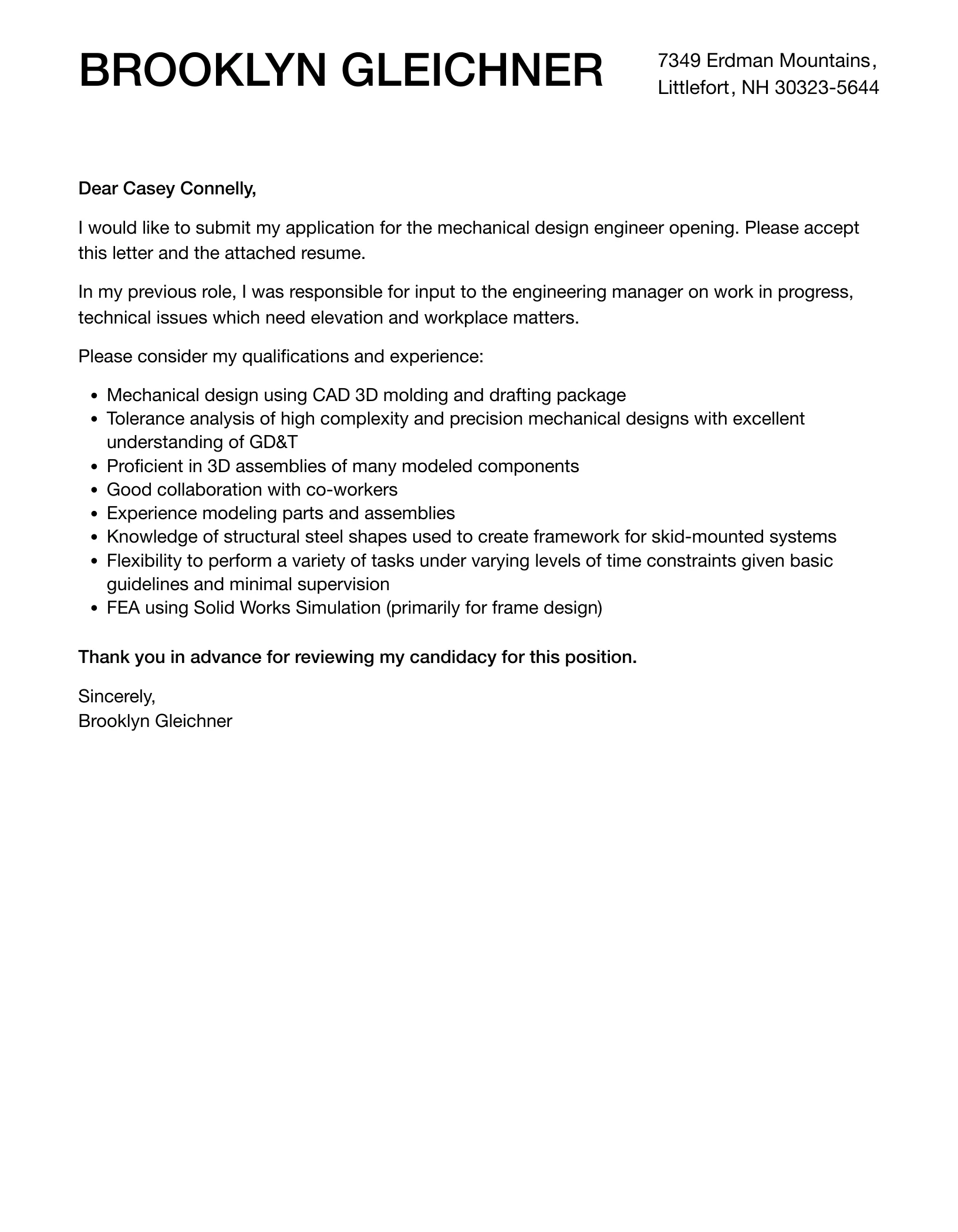 43793 mechanical design engineer skills