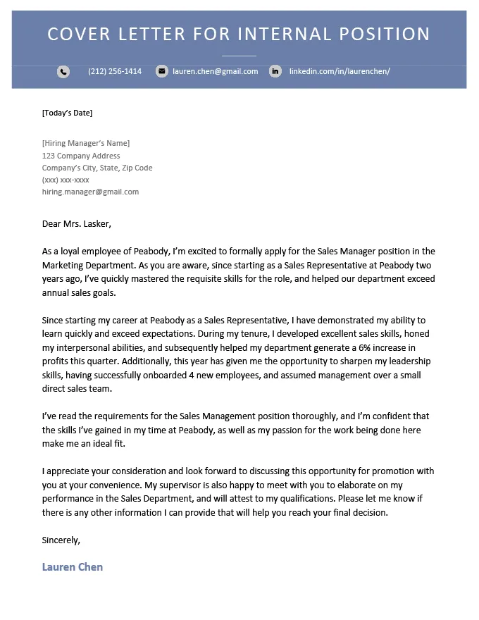 43810 project manager cover letter