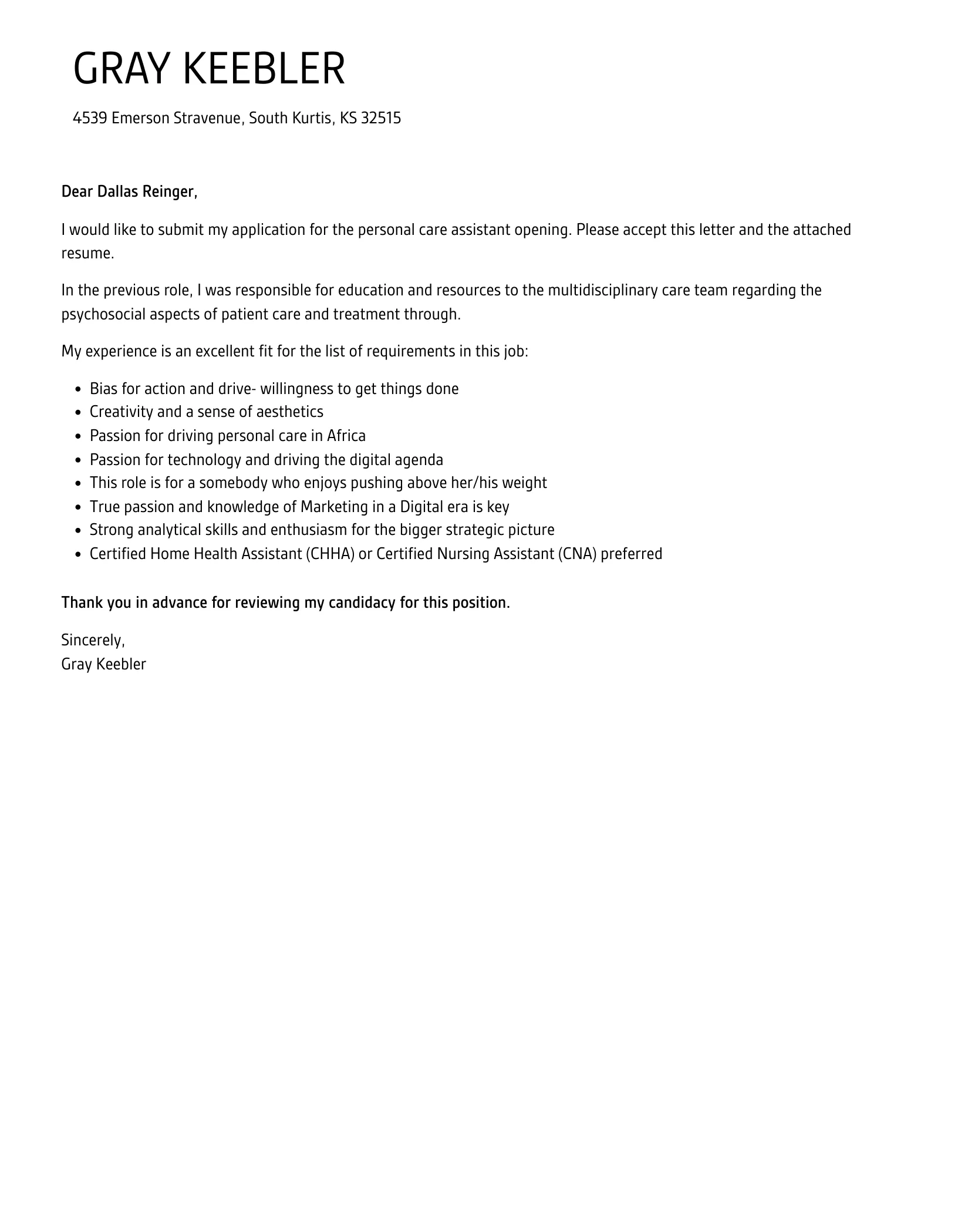 43815 pca physical assistance