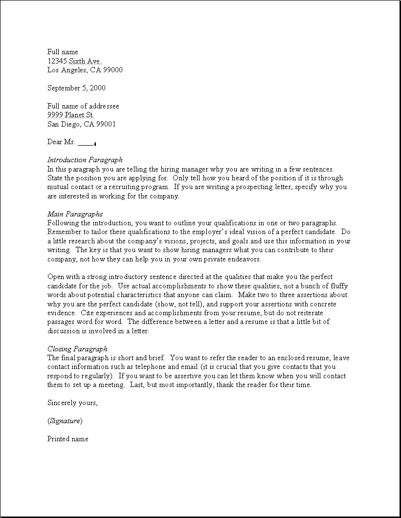 43822 cover letter components