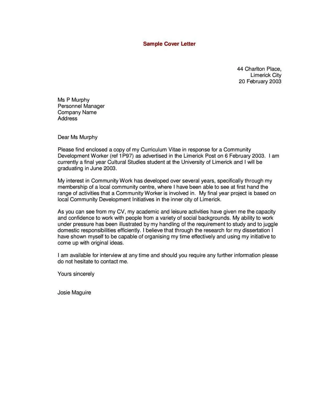 43822 tailoring cover letter