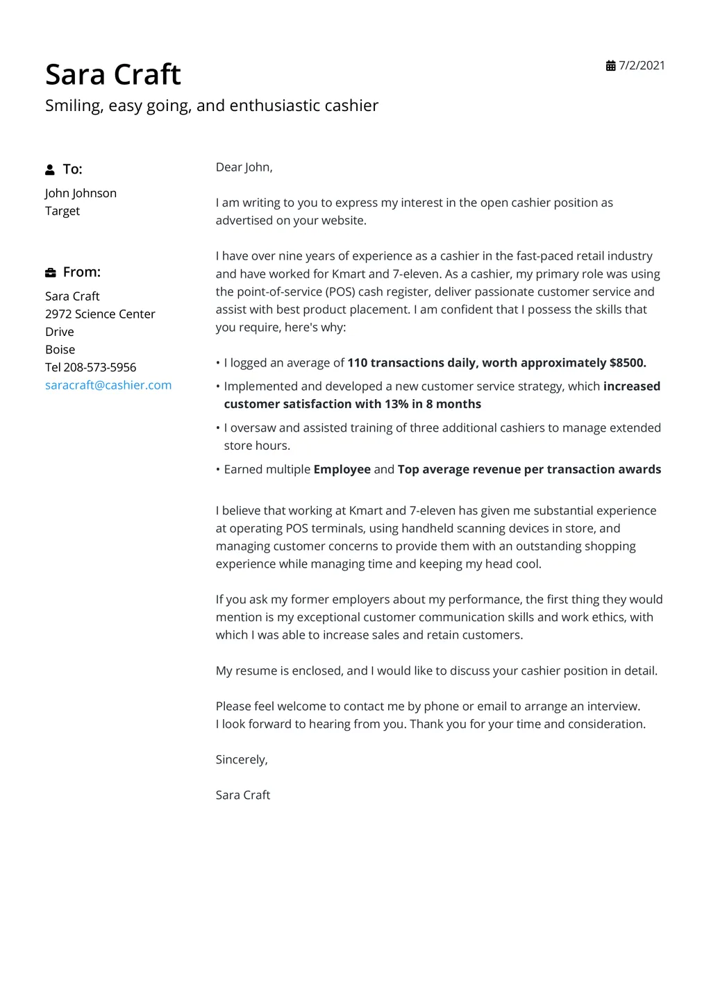43835 keyword optimization cover letter