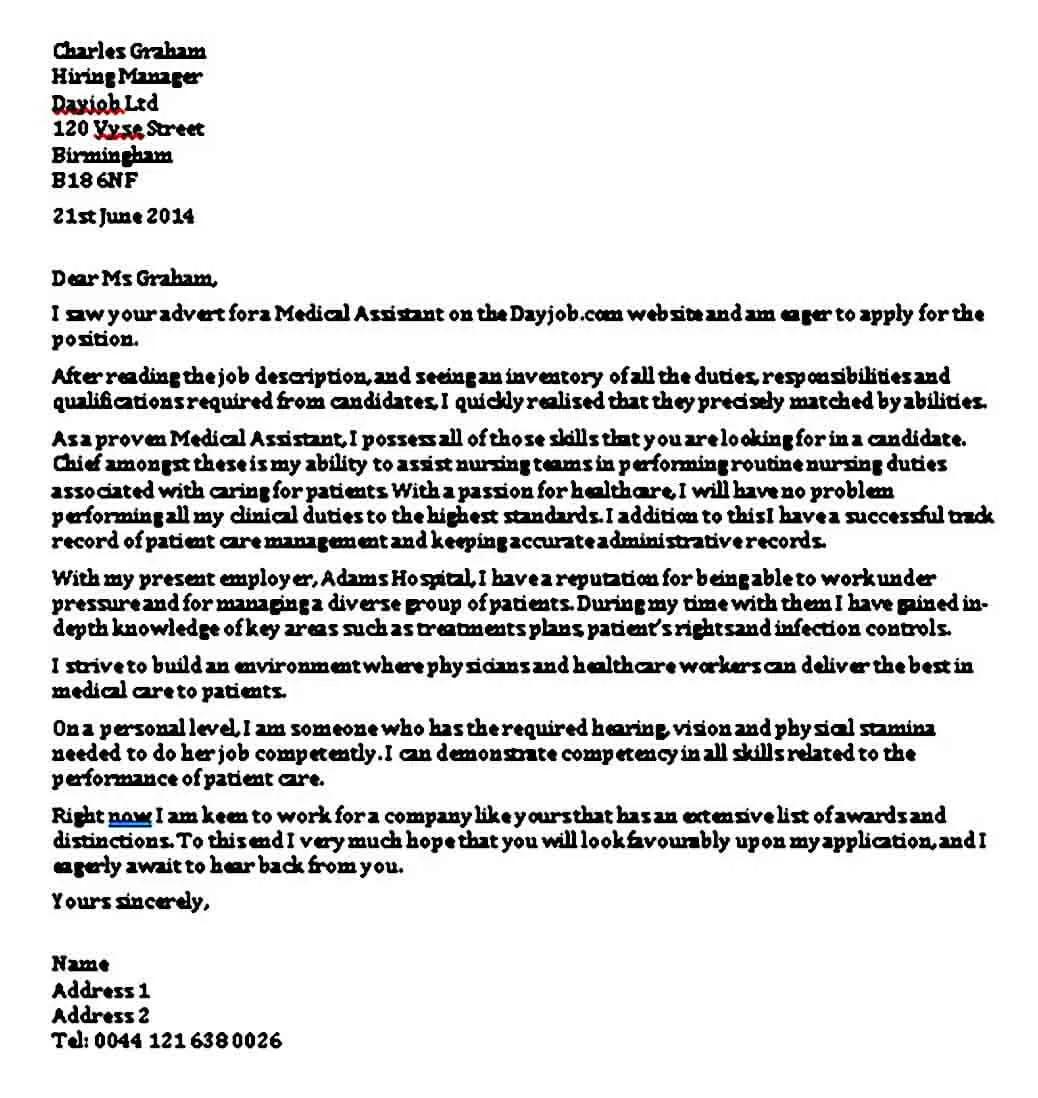 43868 medical assistant cover letter essential