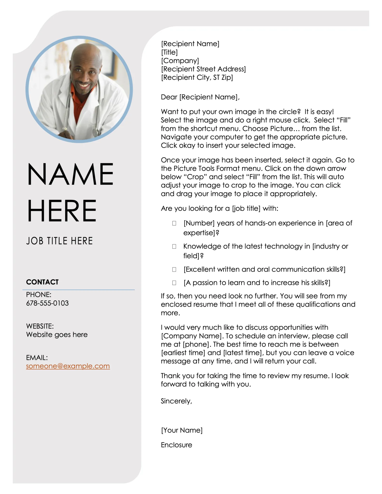 43890 standard cover letter
