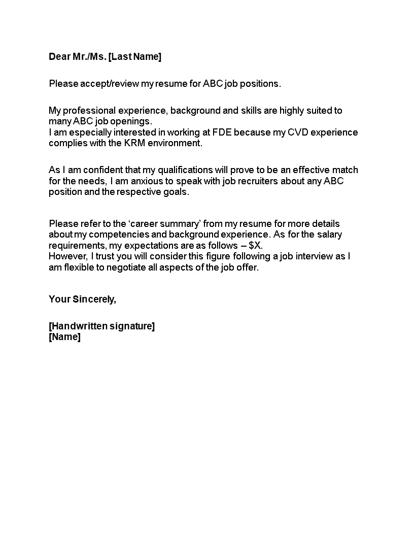 43893 tailoring your letter