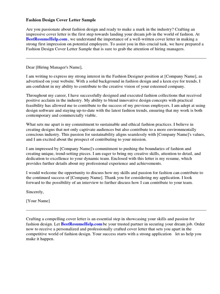 43919 fashion retail cover letter